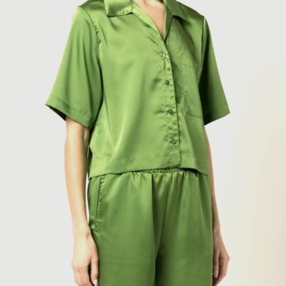 Apparis Short Sleeve Satin Shirt